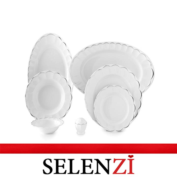 غذاخوری چینی زرین 29 پارچه 6 نفره نئوکلاسیک نارسیس  پلاتینی درجه یک